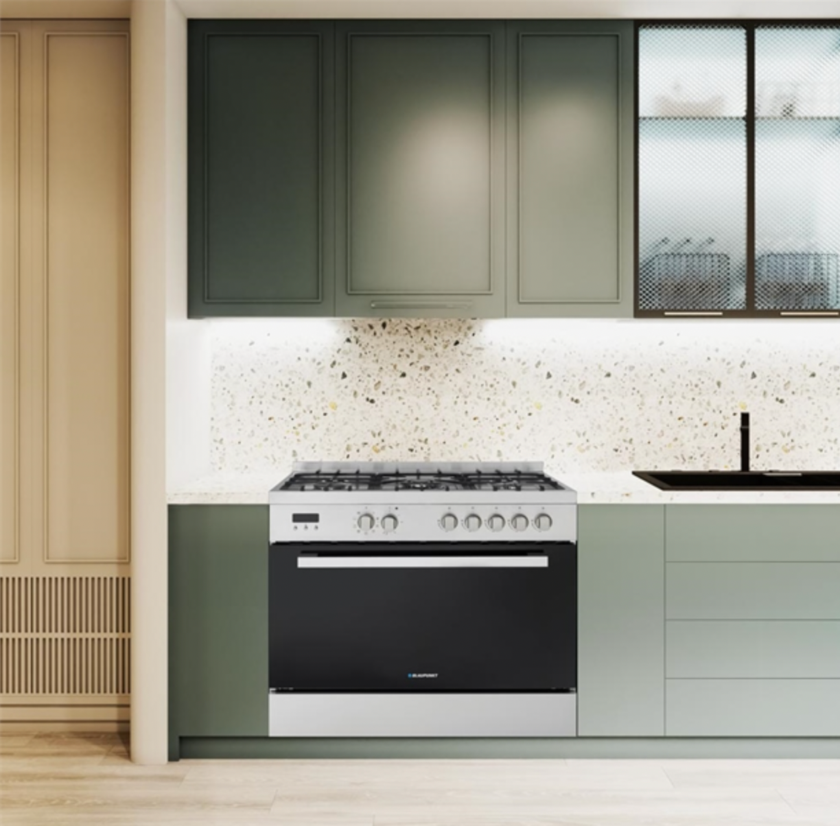 BLAUPUNKT 90CM FREESTANDING OVEN (STAINLESS STEEL)