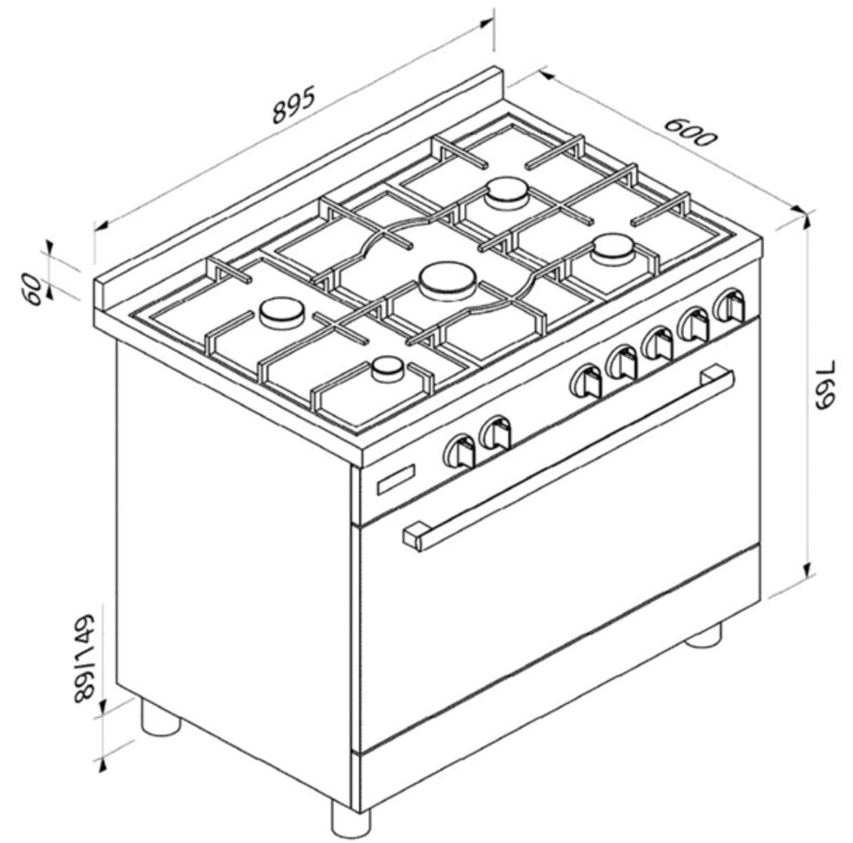 BLAUPUNKT 90CM FREESTANDING OVEN (DARK STEEL & BLACK)