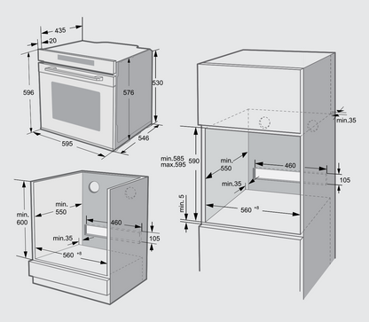 BLAUPUNKT 60CM BUILT-IN OVEN (DARK STEEL)