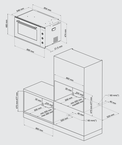 BLAUPUNKT 90CM BUILT-IN OVEN (BLACK)