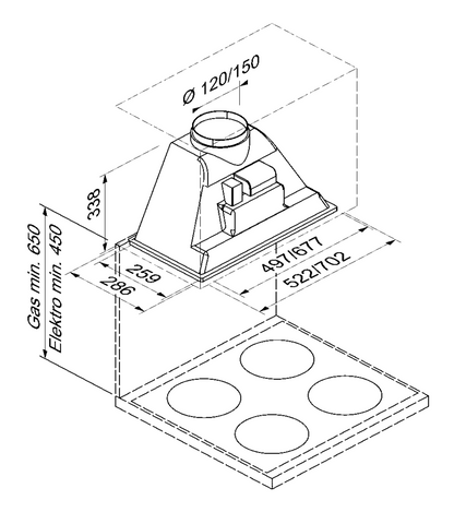 BLAUPUNKT 70CM UNDERMOUNT (STAINLESS STEEL)