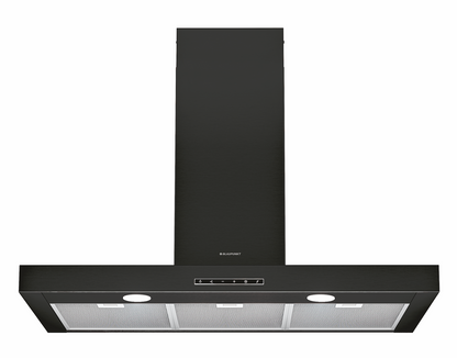 BLAUPUNKT 90CM WALL MOUNTED CANOPY RANGEHOOD AND FLUE (BLACK STAINLESS STEEL)