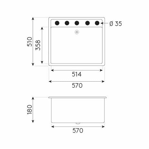 Blaupunkt Tesino Single Bowl Sink Dimensions