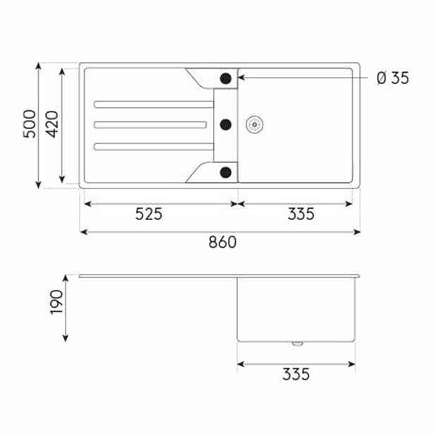 Blaupunkt Alento Small Sink Dimensions