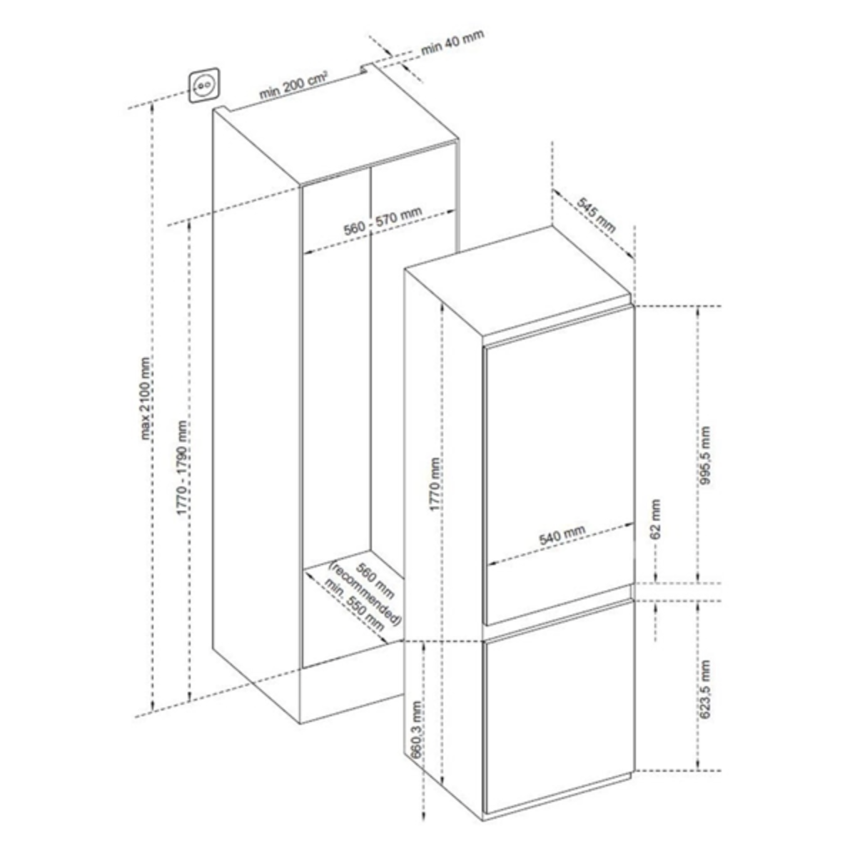 BLAUPUNKT INTEGRATED FRIDGE